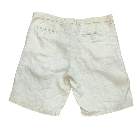 Tommy Bahama Linen Bermuda Shorts‎ Beige Summer Outdoor Preppy Golf Large Tall - Picture 4 of 8